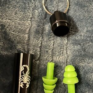 Black and Green Keychain Earplugs